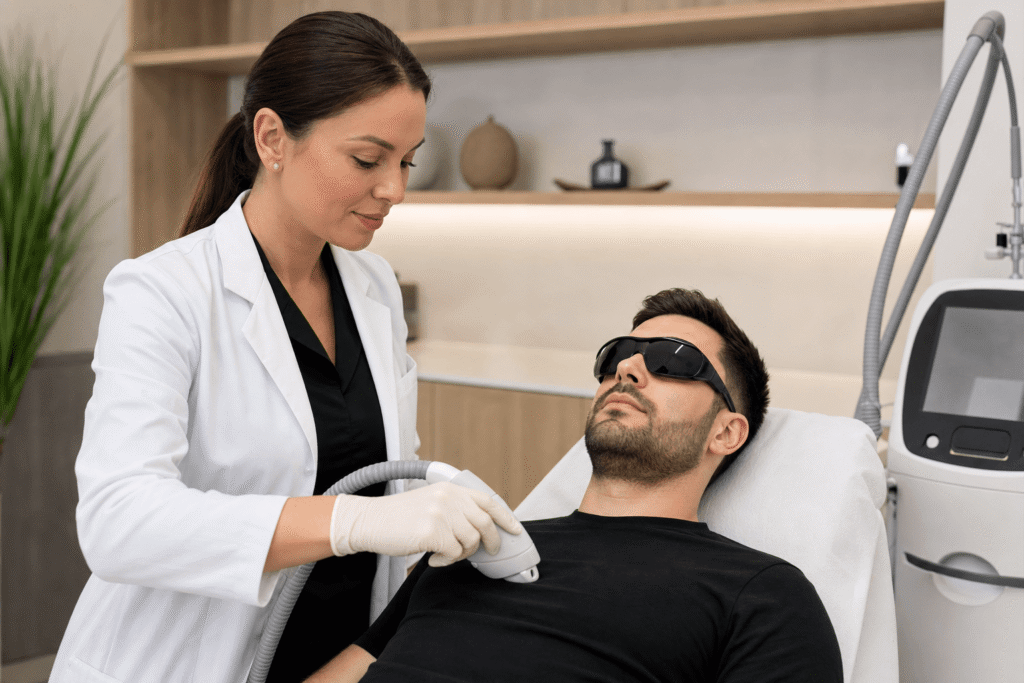 can men get laser hair removal on chest